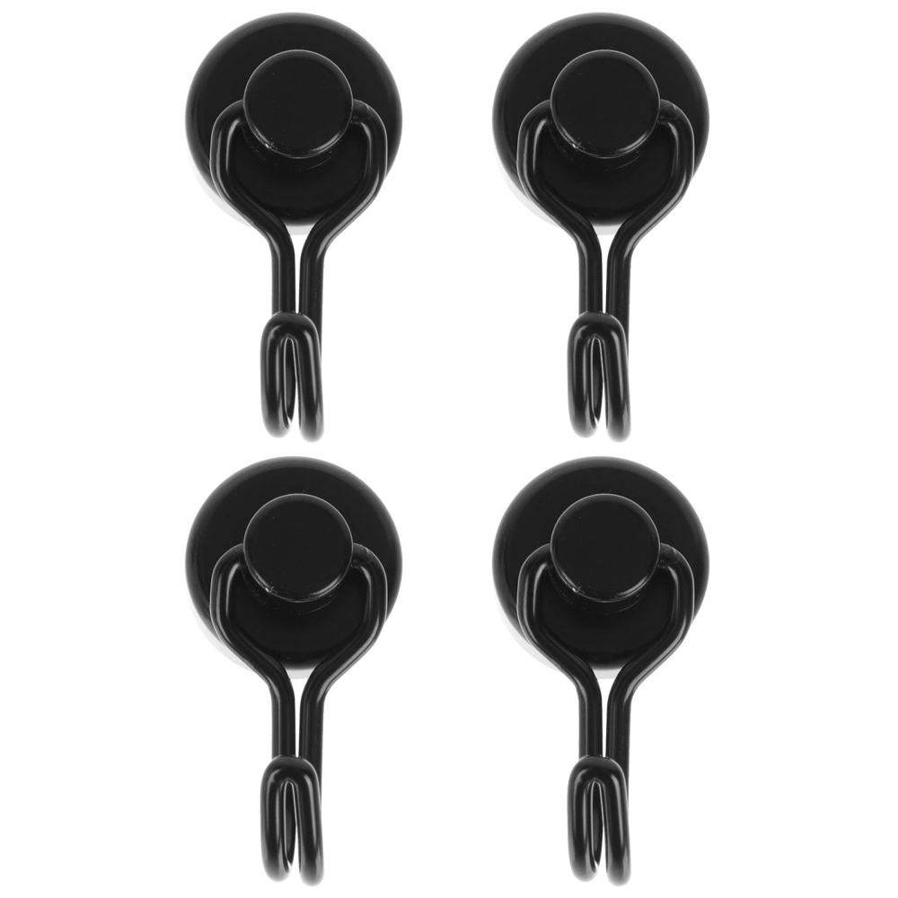 4pcs Door Magnetic Hook Neodymium Door Hook Black Magnetic Swivel Hooks