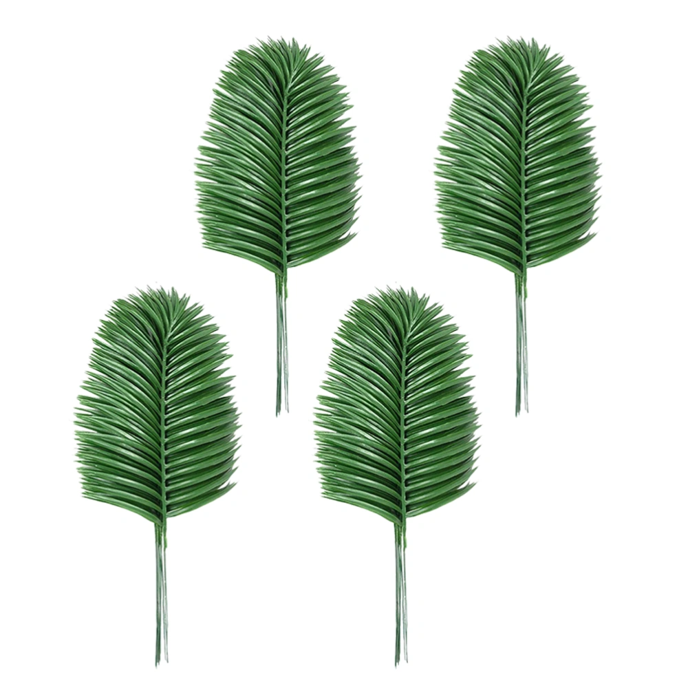 12pcs Artificial Green Palm Leaves Faux Tropical Plant Palm Leaves for Party