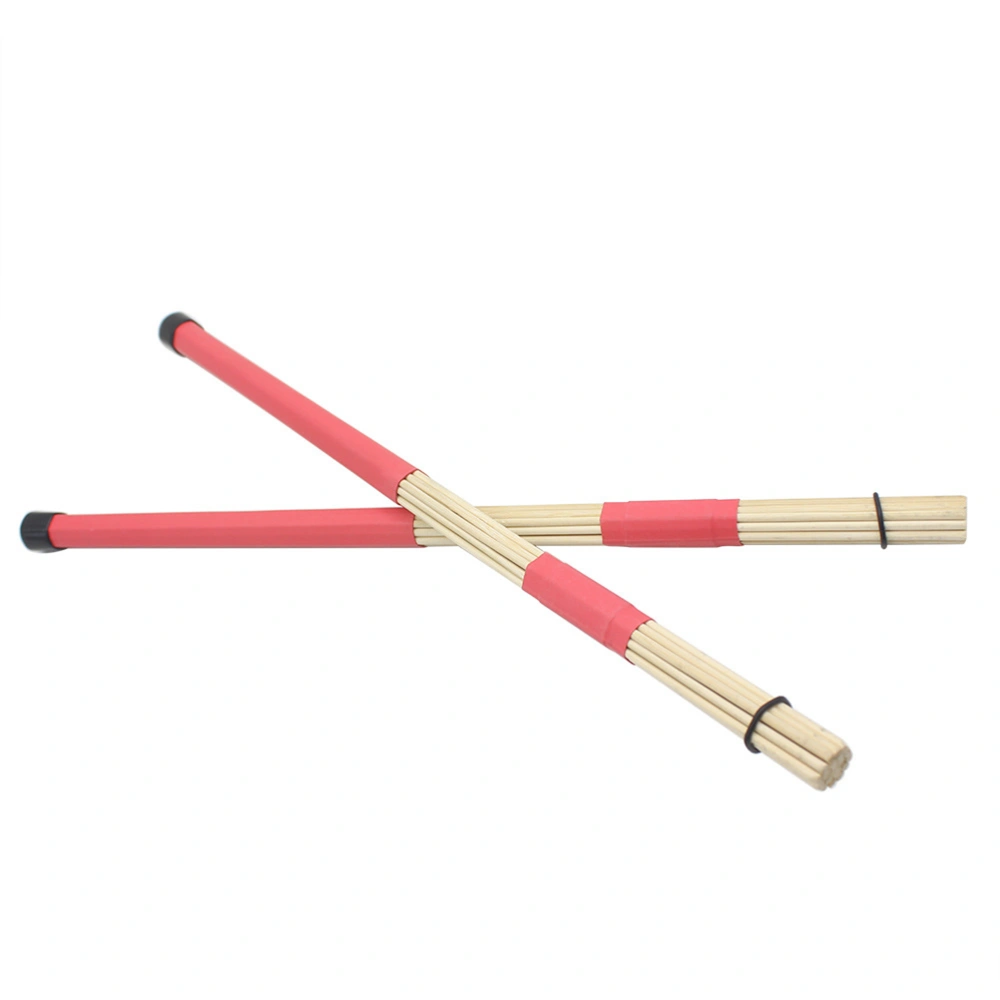 2pcs Bamboo Sticks Rack Drums Wooden Drum Brushes Sticks Beams Instrument Parts Percussion Musical Instrument Accessories (Red)