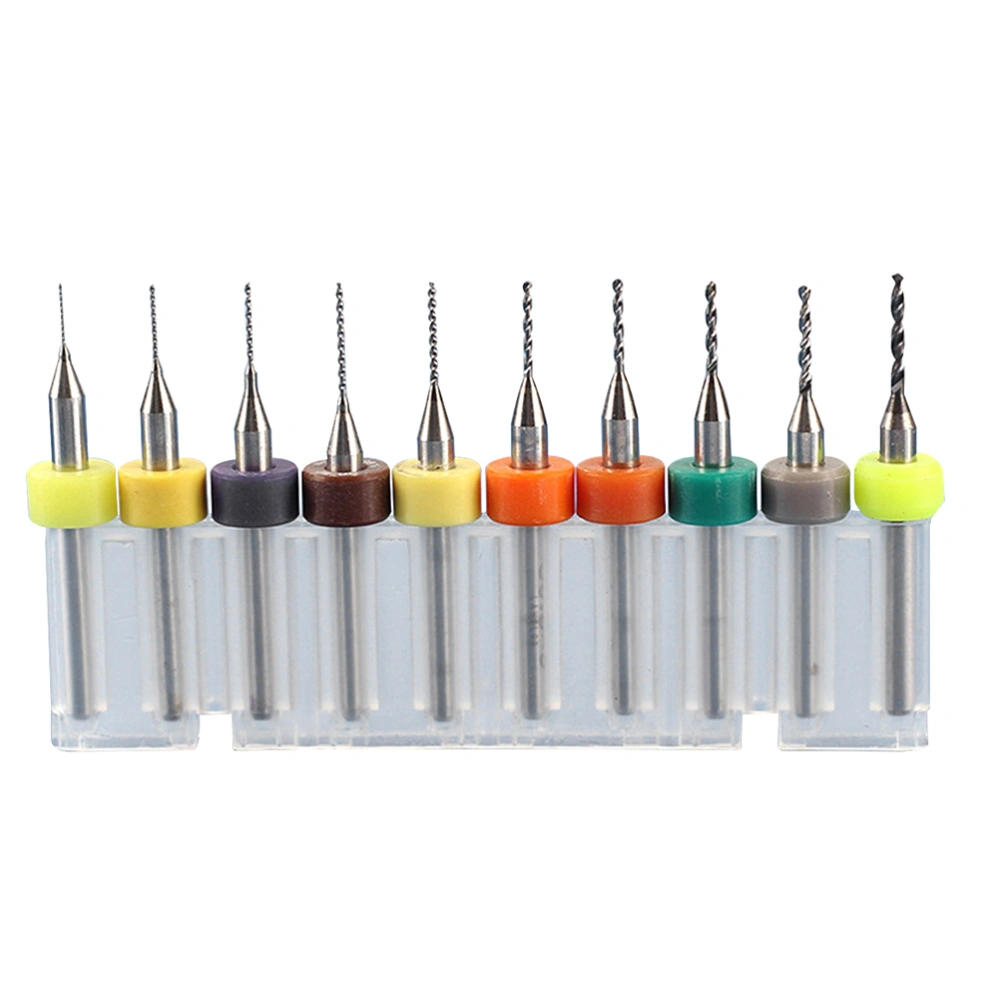 10 PCS/ Set PCB Circuit Board Carbide Drill Bits Micro Engraving Drill Bits Set for SMT CNC Rotary Tool 1.1mm to 2.0mm