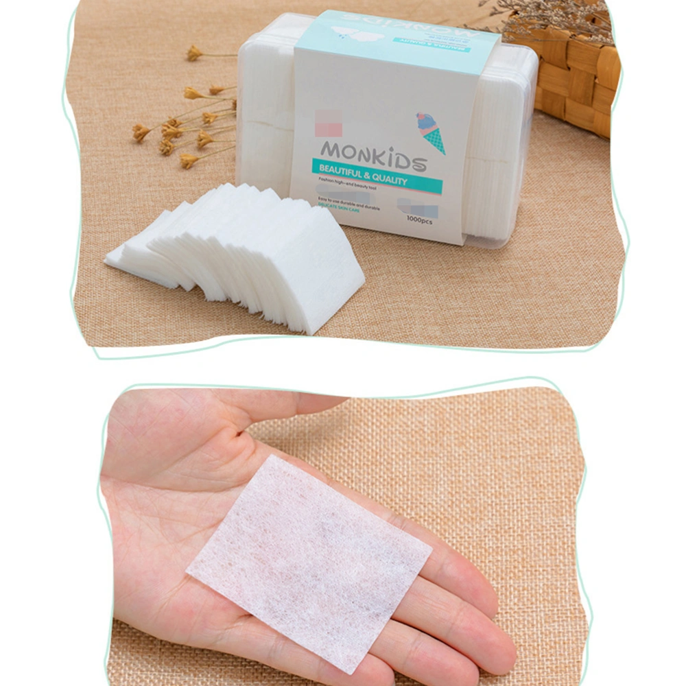 1000pcs Thin Cotton Pads Plastic Box Packing Non-woven Fabrics Cosmetic Cotton Nail Polish Makeup Remover Pads