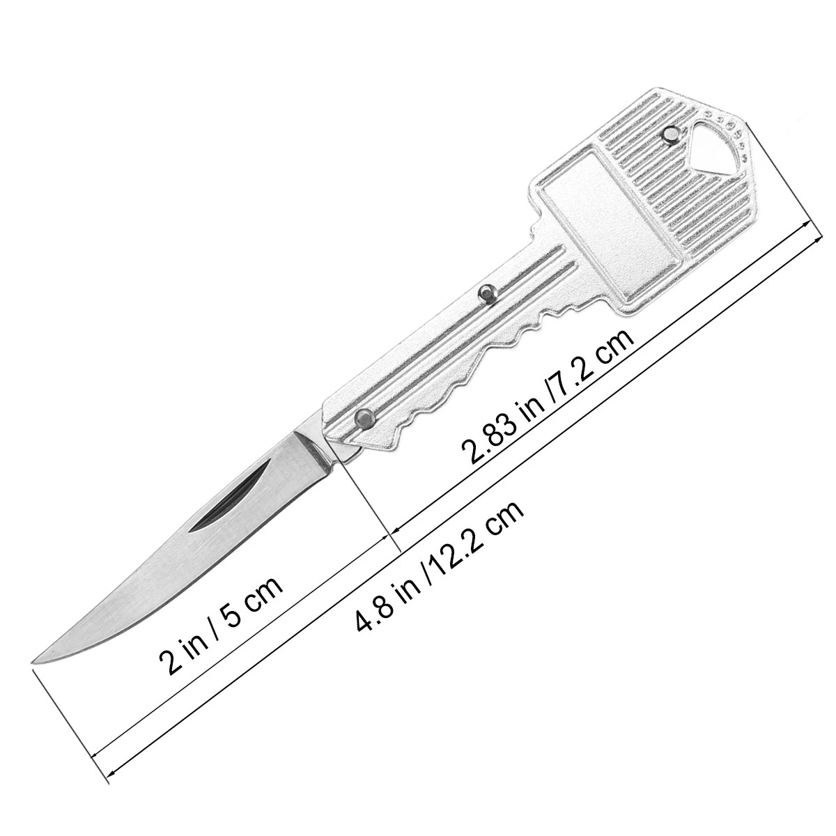 Multi Functional Folding Stainless Steel Key Shape Pocket Portable Camping Outdoor Survival (Silver)
