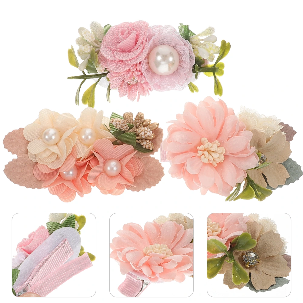 3pcs Flower Hair Clip Floral Hair Clip Toddler Hair Clips Kids Hair Accessories Hair Clips