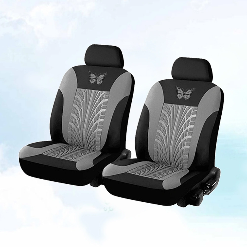 2pcs Car Seat Covers Universal Pattern Auto Seat Cushion Wear Resistant Car Seat Protector Backrest Car Accessory (Grey)