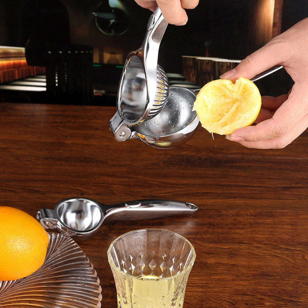 Manual Lemon Orange Juicer Household Squeezer Lemon Juice Artifact Lemon Clip Fruit Machine Zinc Alloy Manual Juicer (Silver)