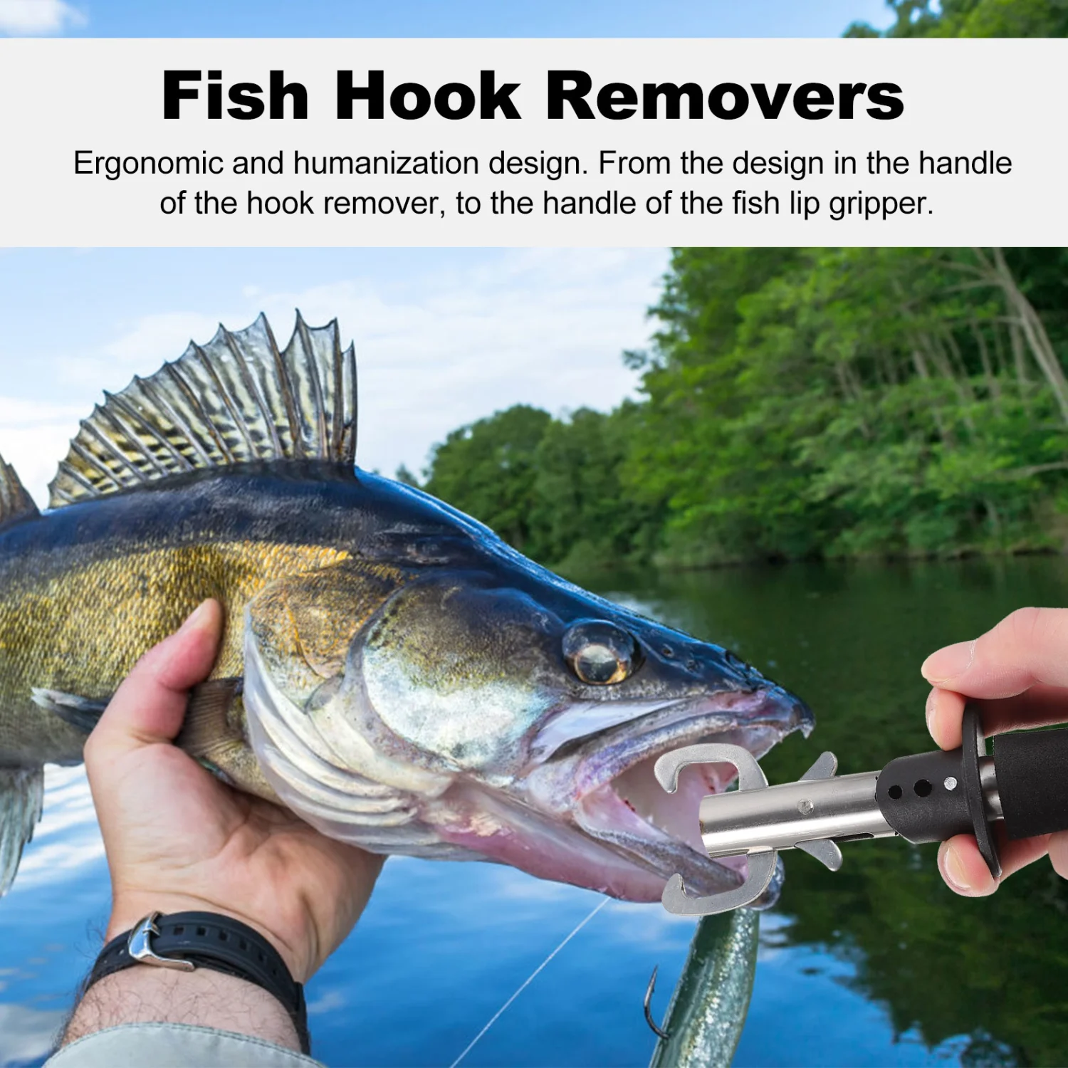 1 Set of Outdoor Fishing Pliers Fish Lip Gripper Fishing Hook Remover Kit