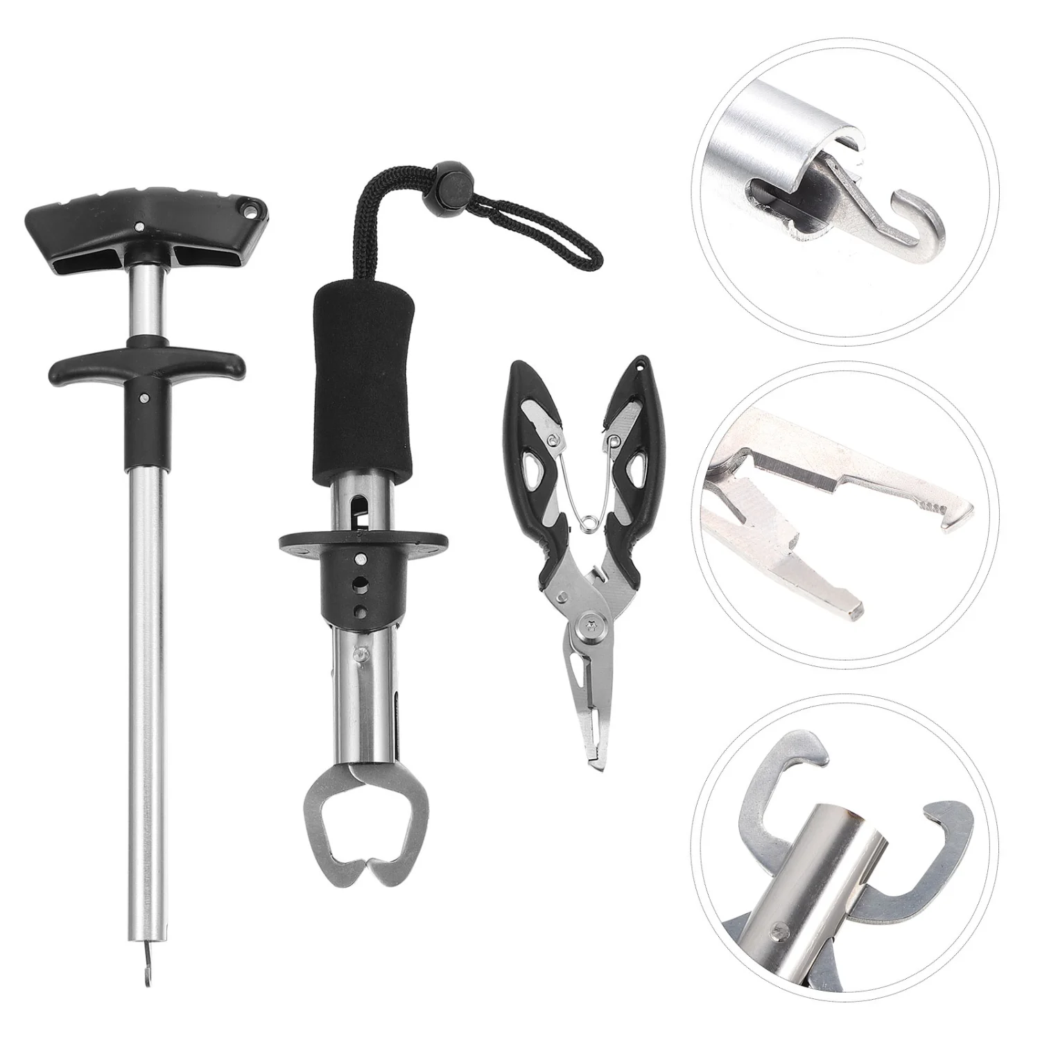 1 Set of Outdoor Fishing Pliers Fish Lip Gripper Fishing Hook Remover Kit