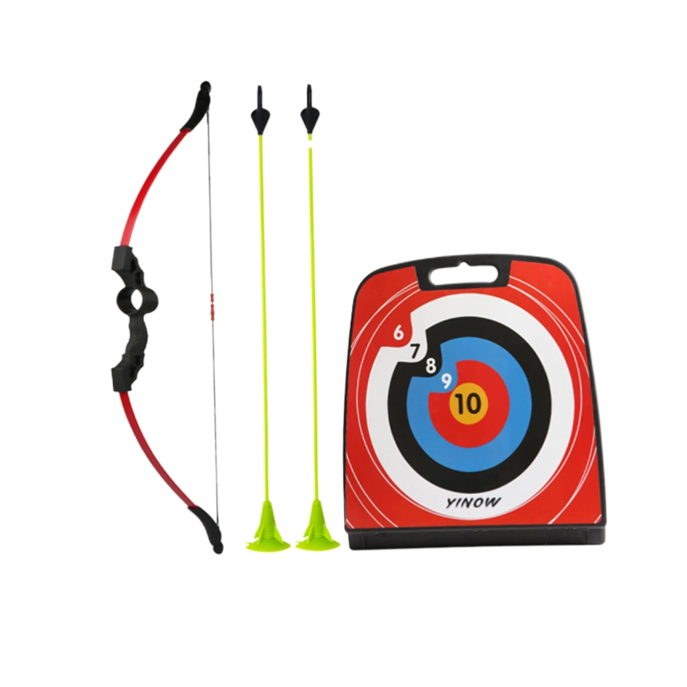 Archery Bow and Arrows Toys Sucking Disc Set Outdoor Fun Targets Shooting Game Kit for Kids Children (Red)