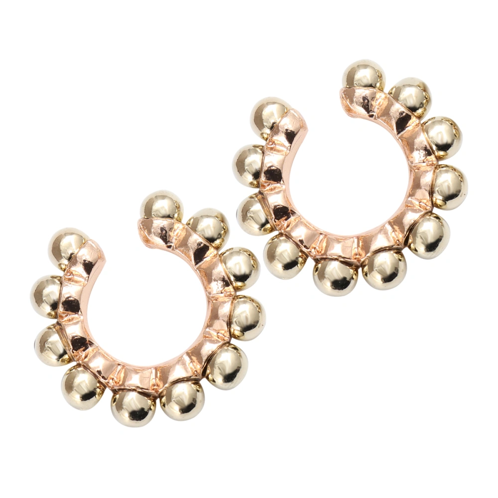 Alloy Ear Clips Simple Fashionable Sweet Ear Clips Creative Bead Ear Clips for Woman (Golden)