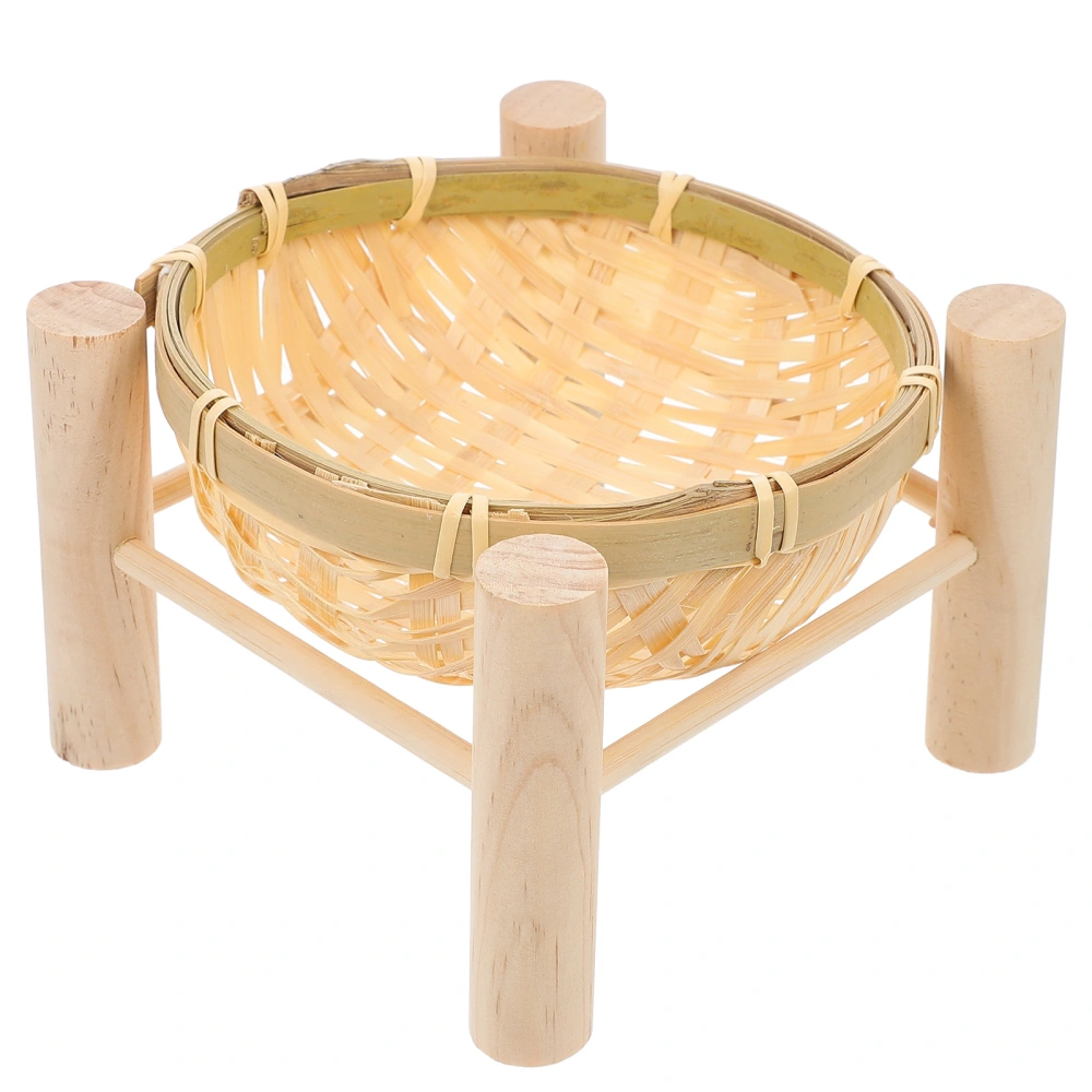 Bamboo-woven Basket Handmade Snack Meat Basket Hand-woven Basket for Hotel