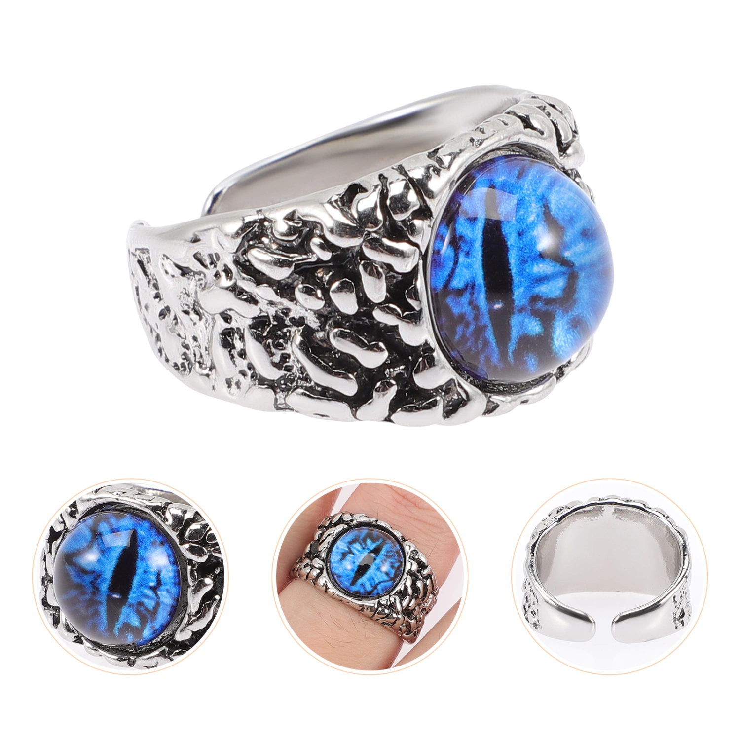 Evil Eye Ring Fashion Alloy Ring Adjustable Open Ring Women Men Finger Jewelry Gift