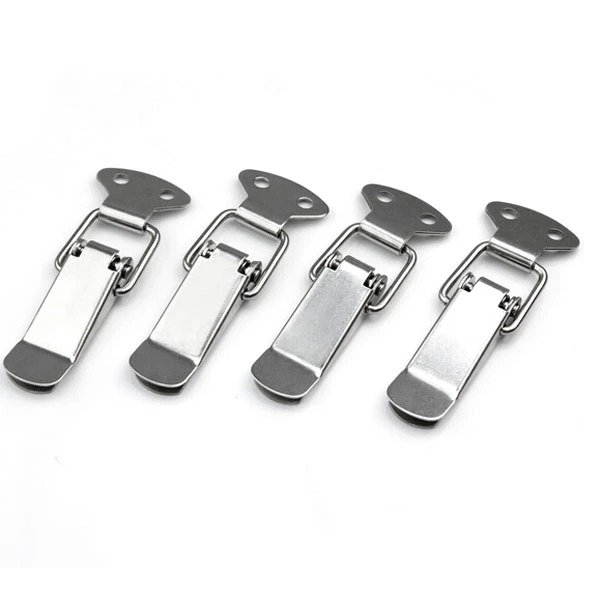 4pcs Stainless Steel Spring Loaded Toggle Case Box Chest Trunk Latch Catches Hasps Clamps (Silver)