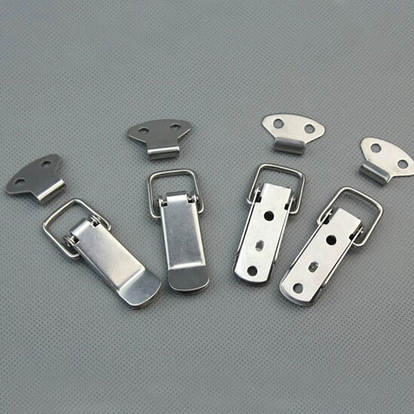 4pcs Stainless Steel Spring Loaded Toggle Case Box Chest Trunk Latch Catches Hasps Clamps (Silver)