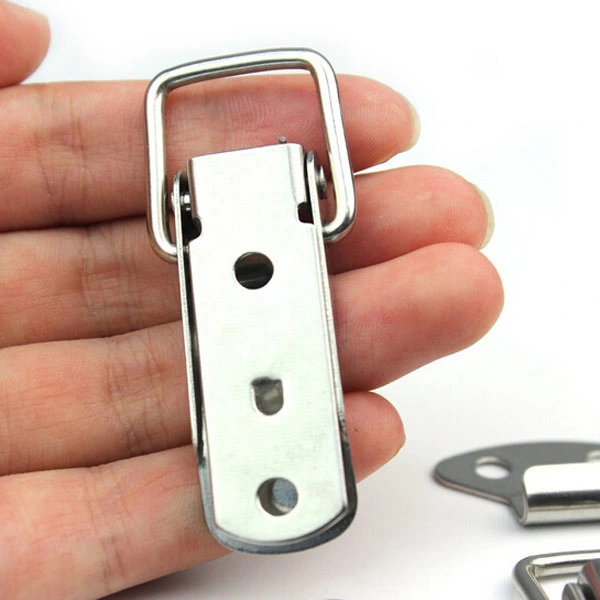 4pcs Stainless Steel Spring Loaded Toggle Case Box Chest Trunk Latch Catches Hasps Clamps (Silver)