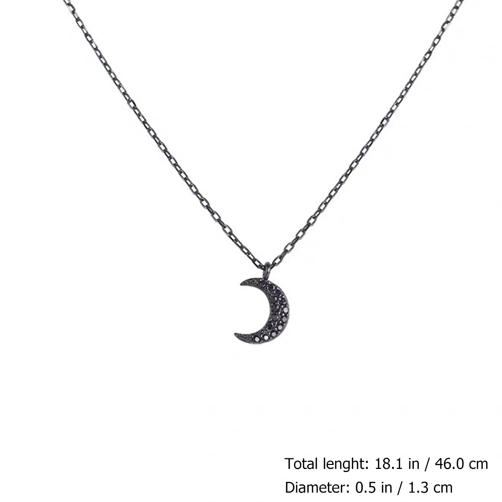 Silver Necklace Clavicle Chain Crystal Moon Neck Chain Rhinestone Clavicle Chain
