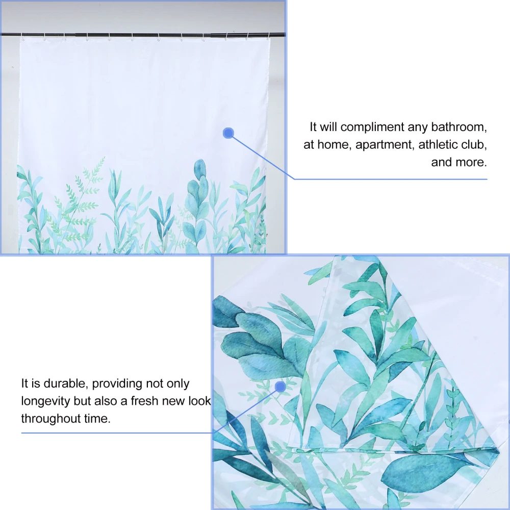 Polyester Shower Curtains Decorative Plant Printed Shower Curtain for Bathroom Decor