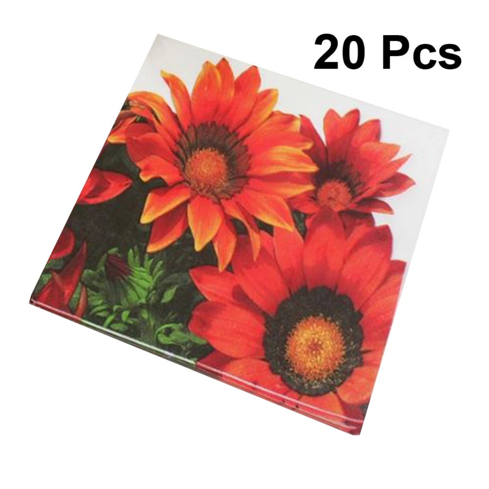 Sunflower Napkin Tissue Beautiful Napkins Paper Towels for Wedding Party