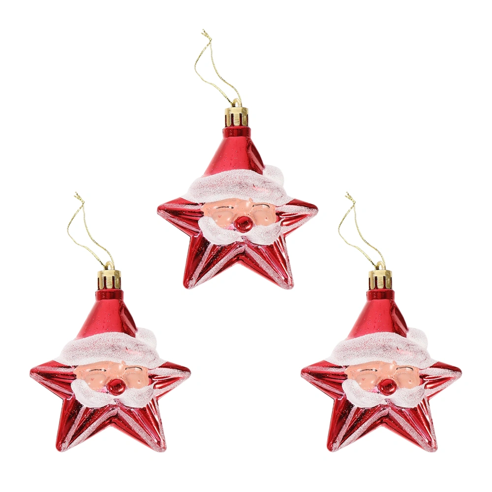 3pcs Christmas Ornament Xmas Tree Hanging Santa Claus Pendent Party Photo Props