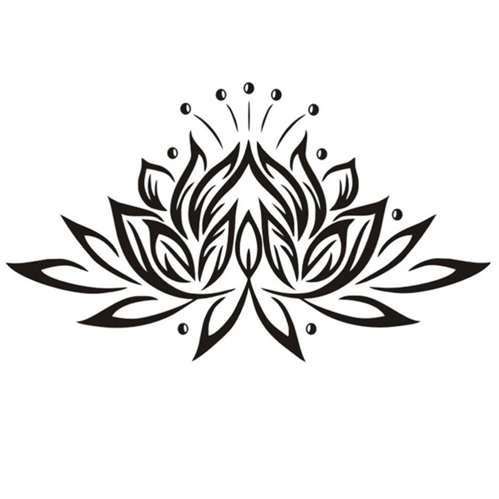 Black Lotus PVC Wall Decals Living Room Wallpaper Bedroom Sticker  Pvc Mural Sticker (57x33cm, Black)