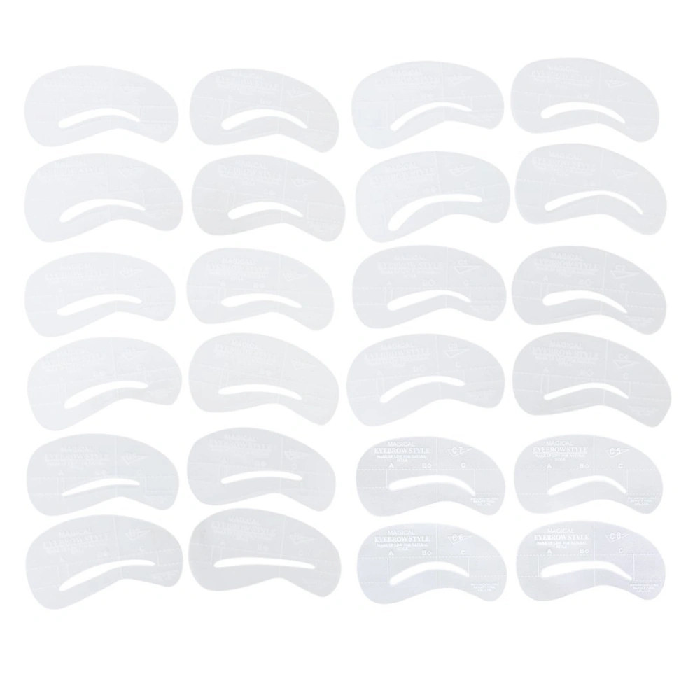 24pcs 6 Sets Eyebrow Stencils Eye Brow Grooming Shaping Templates DIY Makeup Beauty Tools