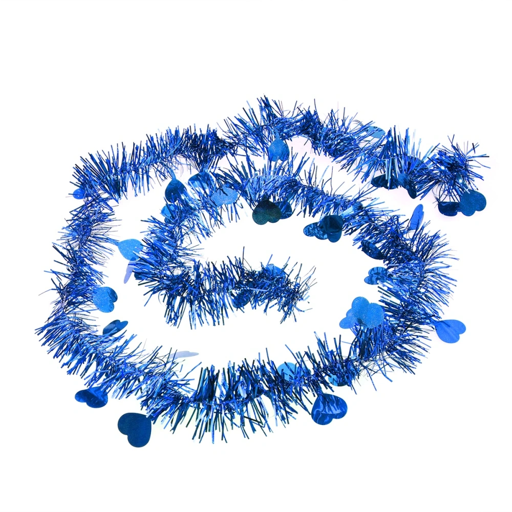 10Pcs Festooning Garland Metallic Sparkling Festival Hanging Decoration for Wedding Christmas (Blue)