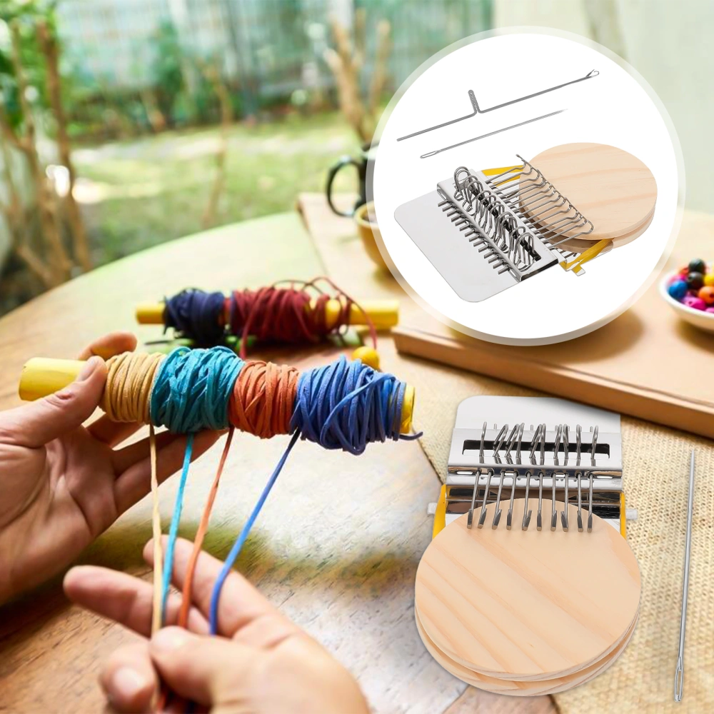 1 Set Wooden Knitter Toys Children DIY Handmade Mini Weaving Machine Toys