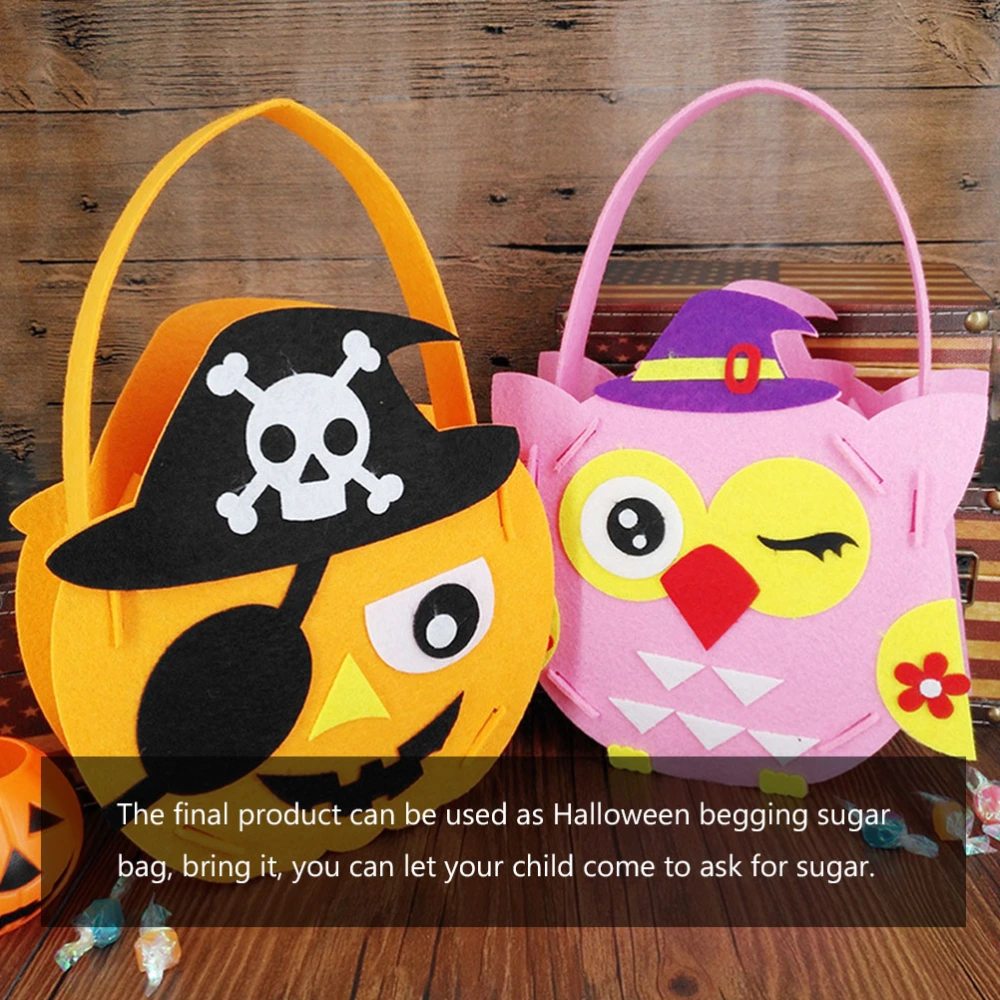 3Pcs Halloween Kids DIY Candy Bag Non-woven Gift Bag DIY Portable Candy Pouch