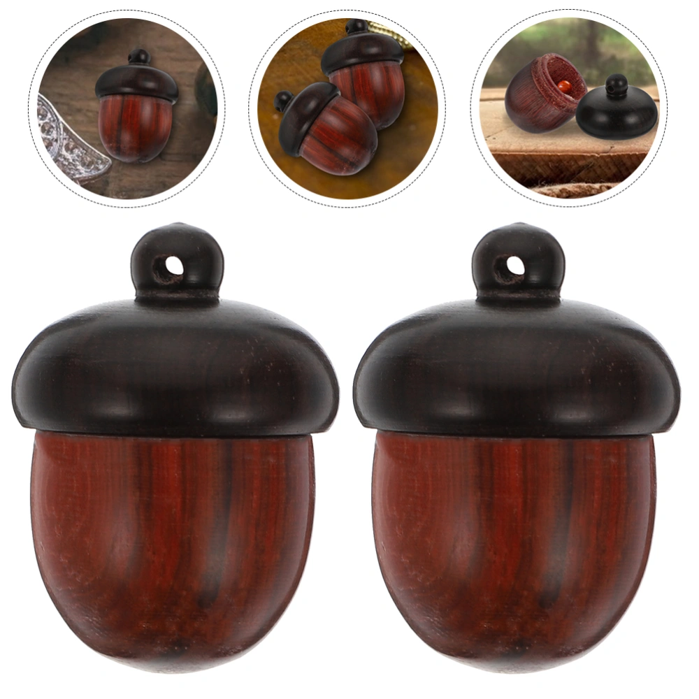 2Pcs Decorative Acorn Ornaments Wooden Acorn Necklaces Delicate Acorn Pendants