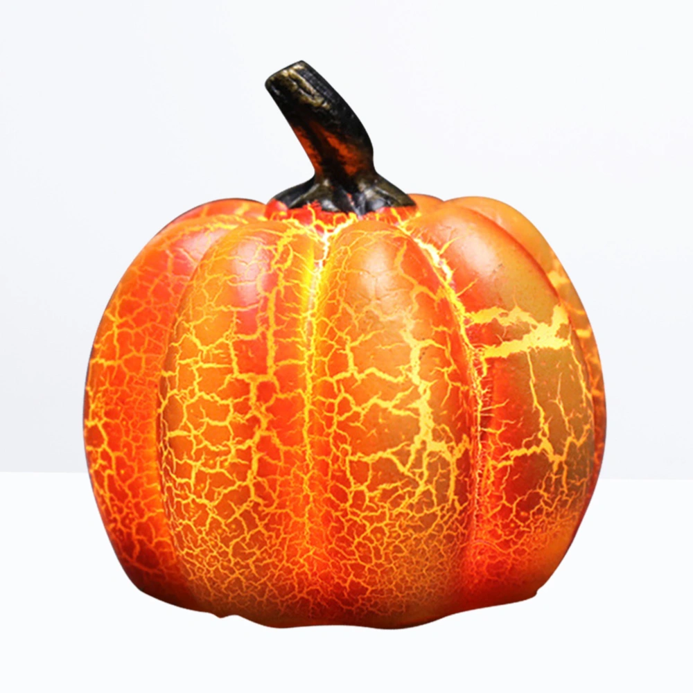 Halloween Pumpkin Light Funny Glowing Pumpkin LED Lights Desktop Decoration Party Supplies (Yellow)