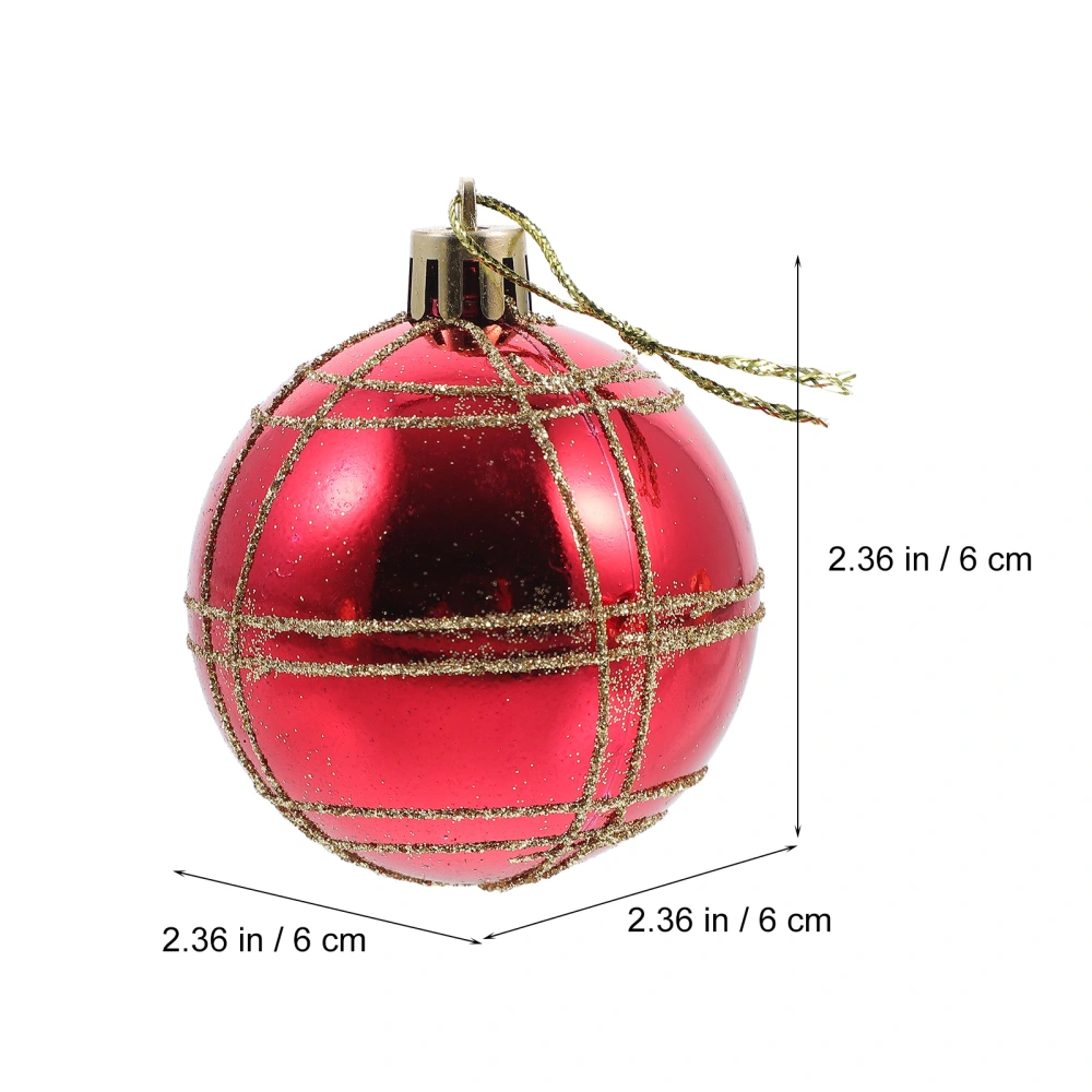 24pcs Christmas Tree Pendants Plastic Ball Pendants Decorative Hanging Balls