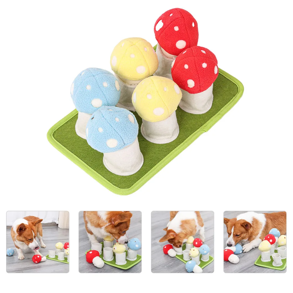 1pc Interactive Pet Dog Chew Bite Toy Lovely Mushroom Toy Dog Intelligence Toy