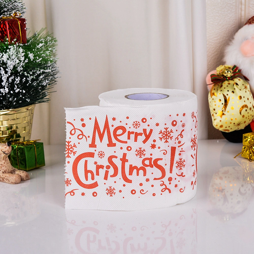 4 Rolls Toilet Paper Disposable Napkin Colored Paper Roll Christmas Tissue