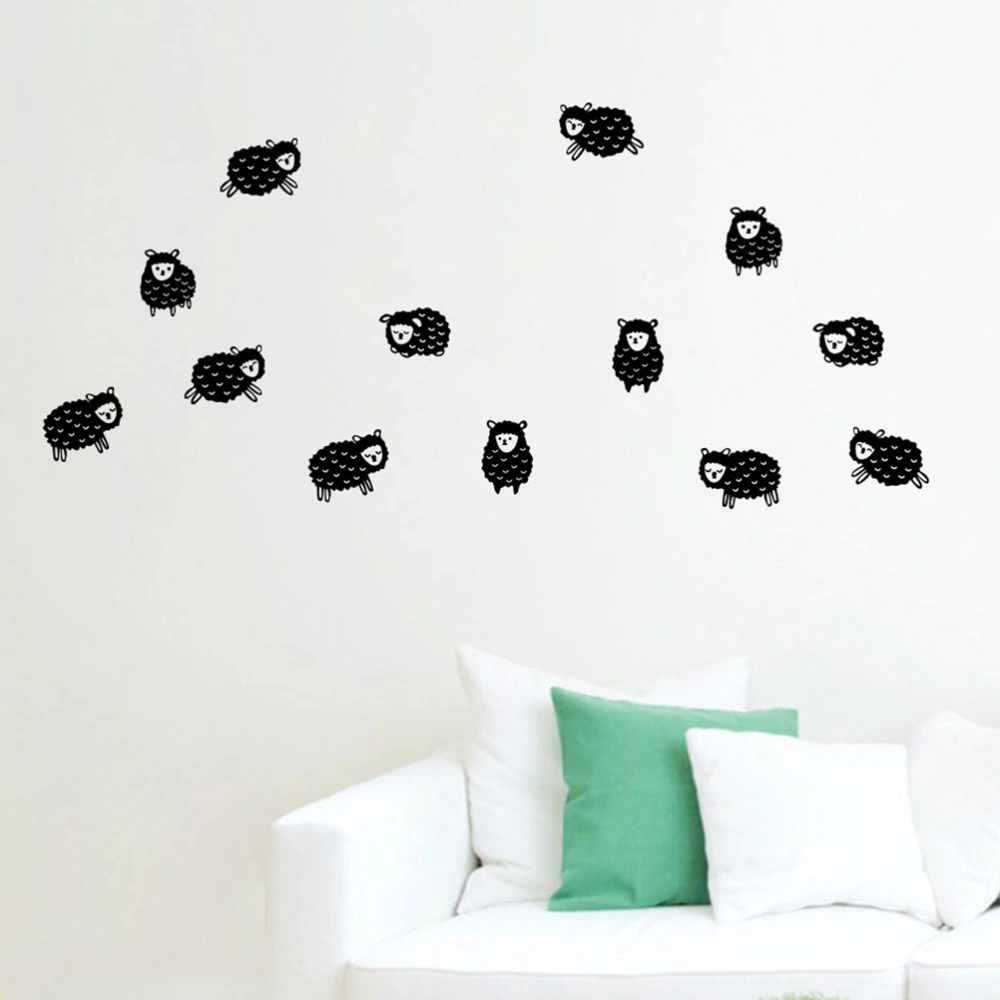 Novelty Black Sheep Painting Mural Stickers for Bedroom Living Room TV Wall Home Office Decor