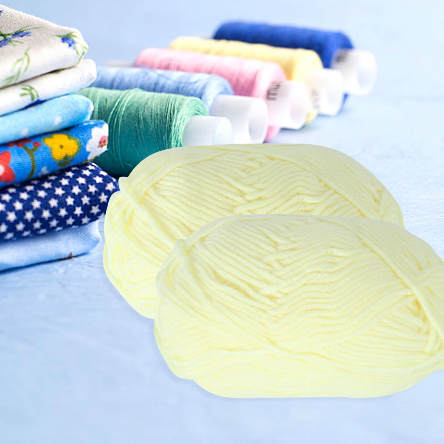 50g Milk Cotton Yarn Cotton Chunky Hand-woven Crochet Knitting Wool Yarn Warm Yarn for Sweaters Hats Scarves DIY (Yellow)