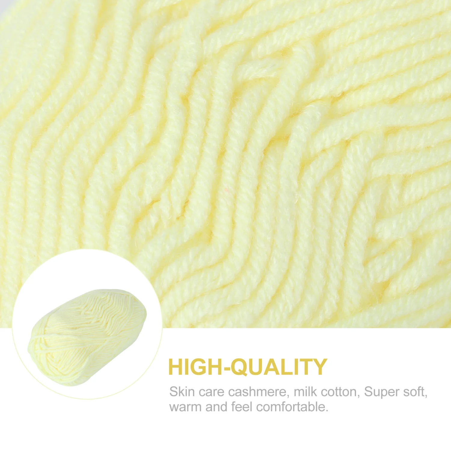 50g Milk Cotton Yarn Cotton Chunky Hand-woven Crochet Knitting Wool Yarn Warm Yarn for Sweaters Hats Scarves DIY (Yellow)