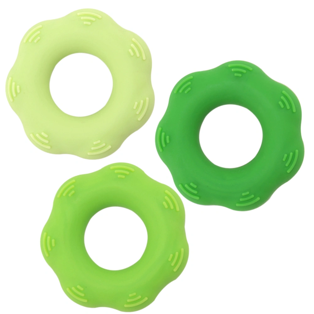 3PCS 30LB 40LB 50LB Exercise Grip Massage Rings Silicone Hand Strengthener for Relief Recovery (Dark Green Grass Green Light Green)