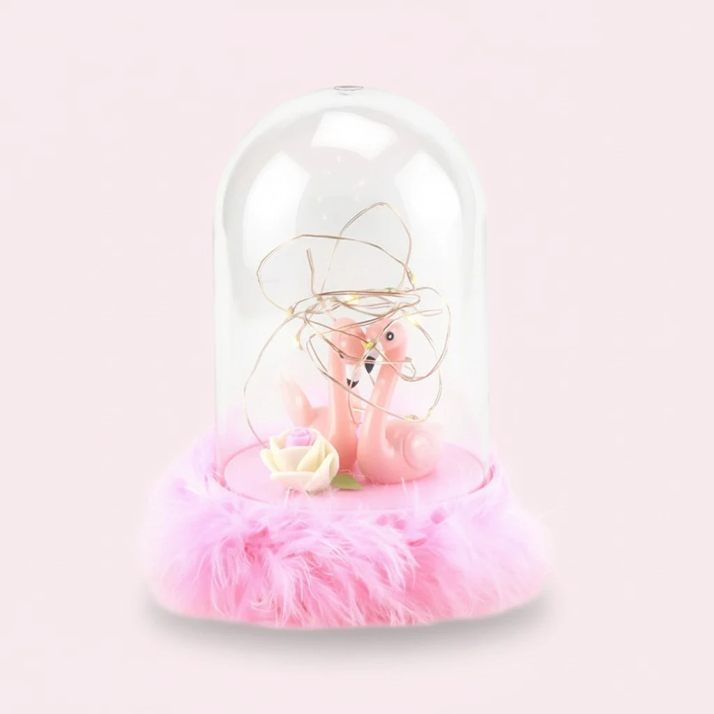 Creative Pink Flamingo Night Lamp Adornment Girl Room Decoration Luminous Desktop Decor
