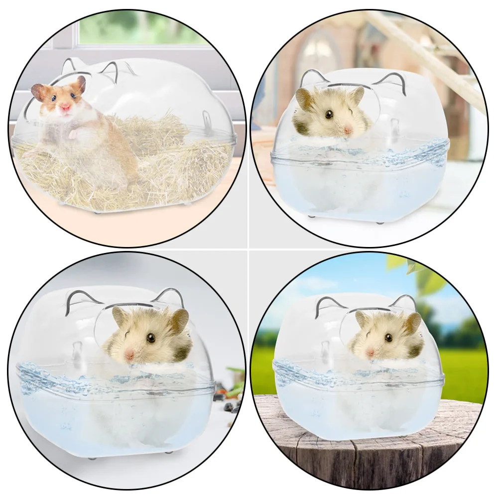 1Pc Transparent Pet Bathroom Toilet External Bath Sand Box Hamster Animal Toy