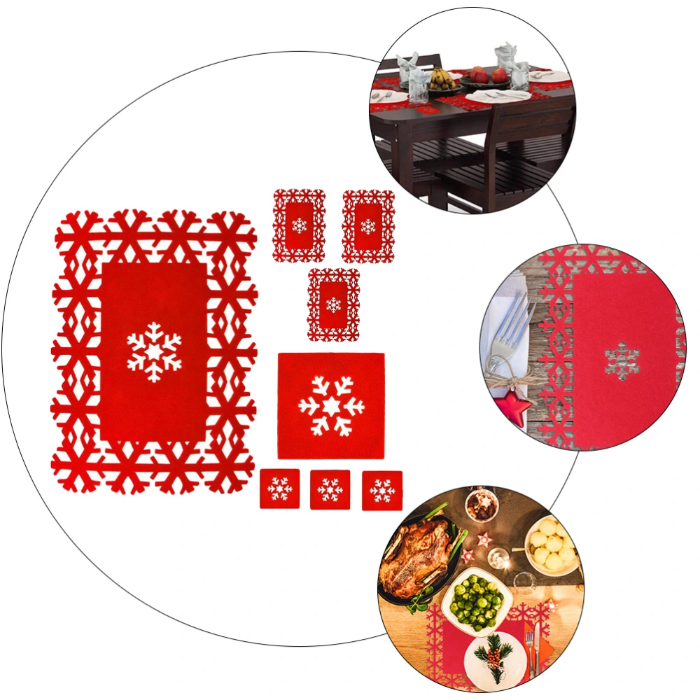 8 Pcs Food Pad Christmas Heat Resistant Placemat Home Hotel Dish Mat Cup Mat