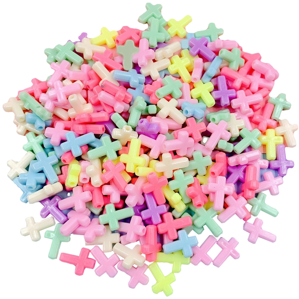 100pcs Acrylic Cross Style Beads DIY Jewelry Making Beads Jewelry Beads Home Supplies