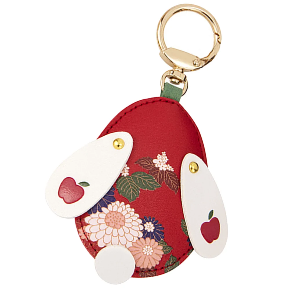 Cartoon Keychain Lovely Rabbit Design Key Ring Leather Rabbit Keychain for Bag