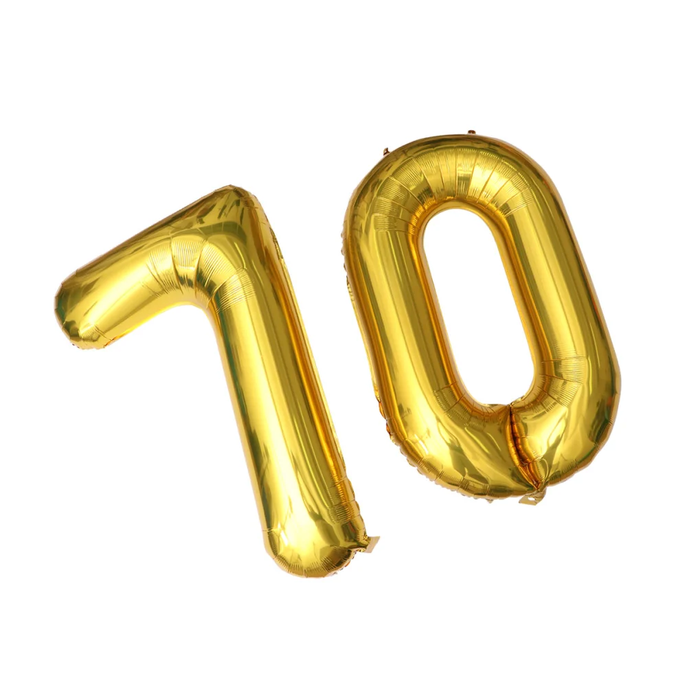 40 Inch Gold Number 70th Balloon Party Festival Decorations Birthday Anniversary Jumbo Foil Balloons Party Supplies Photo Props