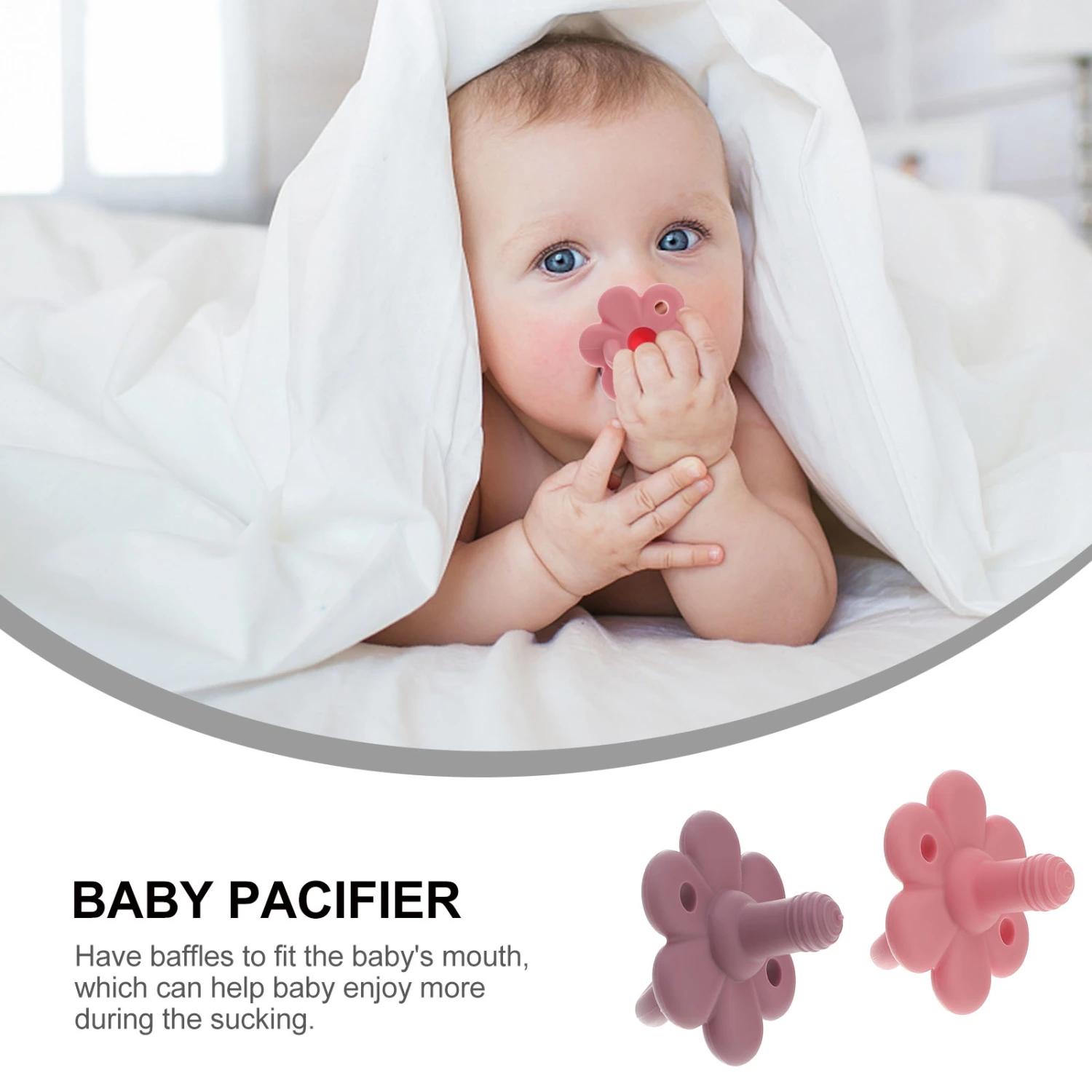 2pcs Newborn and Infant Pacifiers Lovely Baby Pacifiers with Flower for Babies