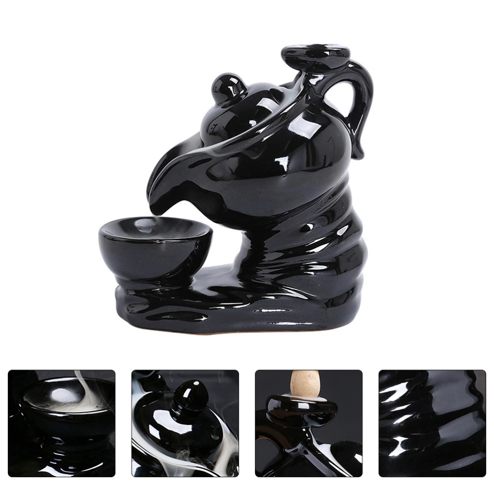 1PC Home Ceramic Incense Burner Decor Teapot Sandalwood Backflow Aroma Stove