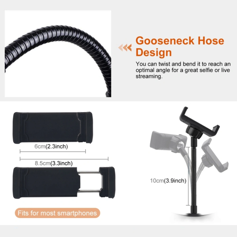 2pcs Mobile Phone Holder Flexible Gooseneck Hose Phone Live Streaming Clip Phone Clamp