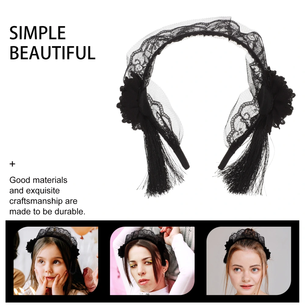 Delicate Headband Women Party Performance Hair Wear Chic Black Hair Decor