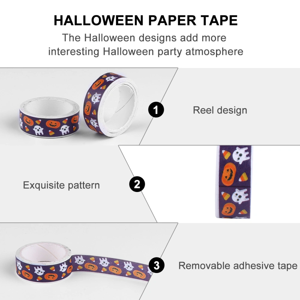 2 Rolls of Tape Halloween Paper Tape DIY Color Tape DIY Glue Tape Paper Tape