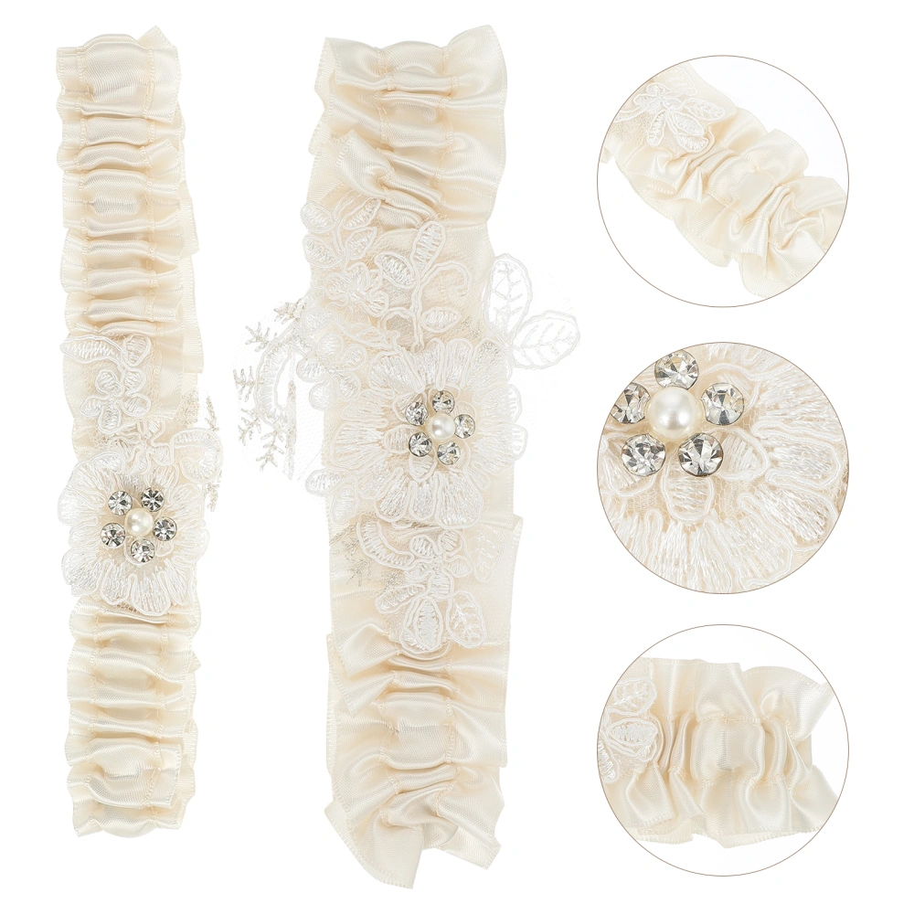 2pcs Delicate Wedding Decor Garters Bride Decor Garters Bride Lace Garters