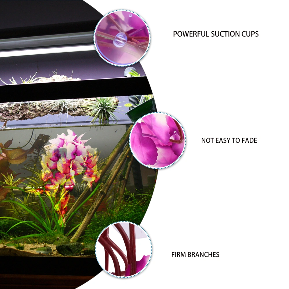 Simulation Plant Lifelike Rattan Artificial Water Plant Aquarium Rattan Ornament Fish Tank Plant Landscape Fake Plant for Home Office Shop Bar (Purple)