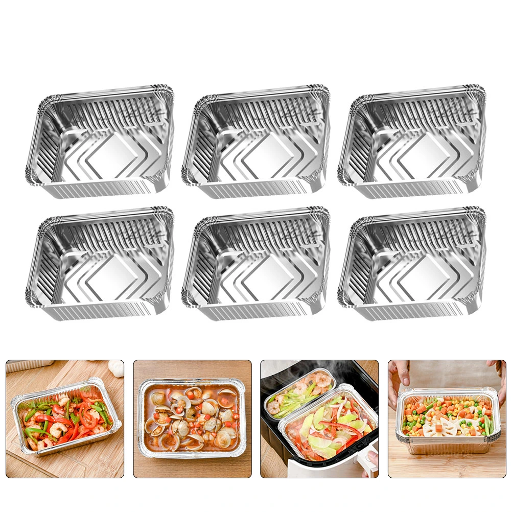 10pcs Multipurpose Tinfoil Food Pans Cooking Plates for BBQ Kitchen Gadgets (Silver)